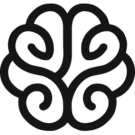 The EtheraGuru mark: a black line drawing of a brain formed from spirals.