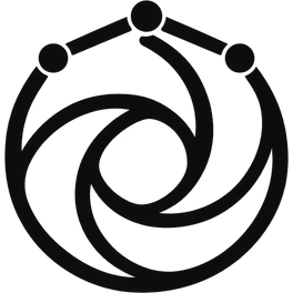 The EtheraSites mark: a black aperture of three interlocking curves under three linked dots.