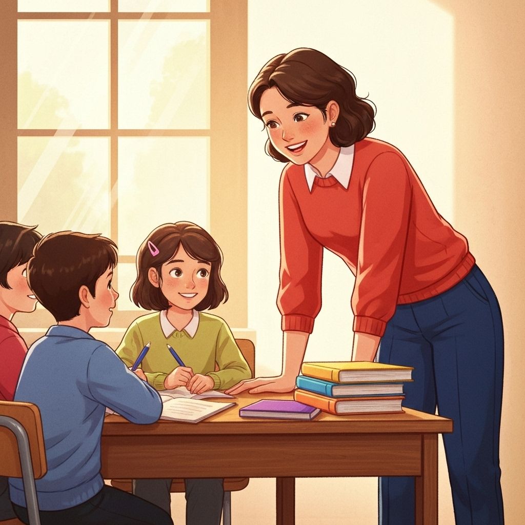 Educator teaching students